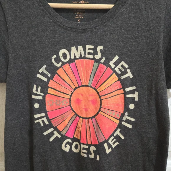 Natural Life Tops | Charcoal Gray Graphic Sun Tee Women's S - Picture 3 of 8